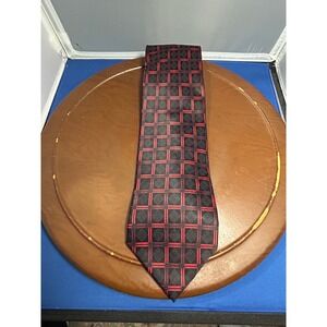 Colours Alexander Julian Black &‎ Red Men's 100% Silk Tie Checkered Necktie